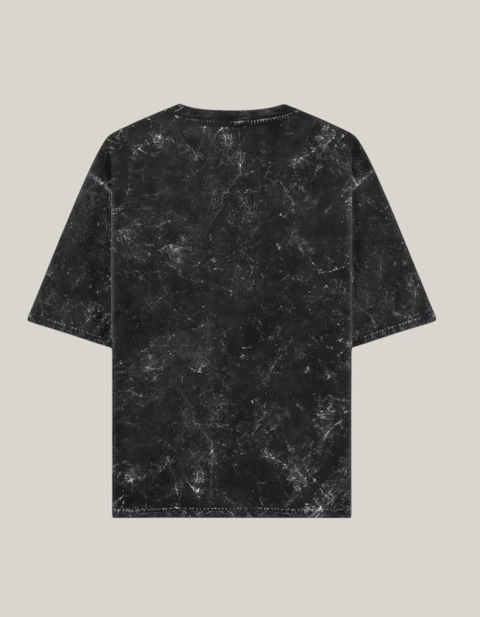 StrykDrift oversized short sleeve t-shirt in black acid wash with a crew neck and relaxed streetwear fit.