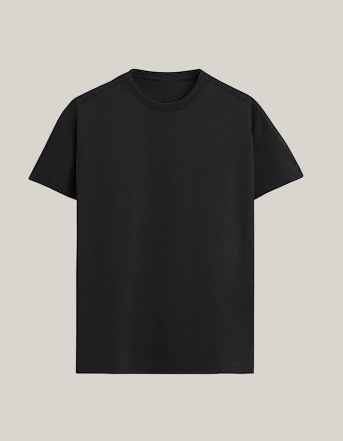 StrykDrift essential black crew neck t-shirt with a clean minimalist design and tailored fit.